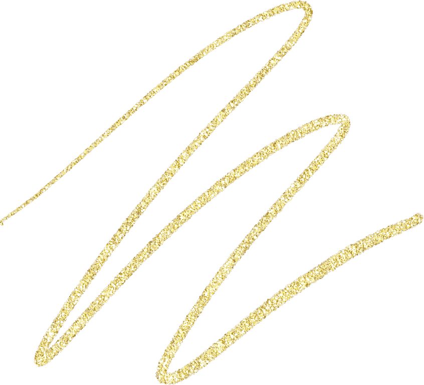 Gold glitter scribble line